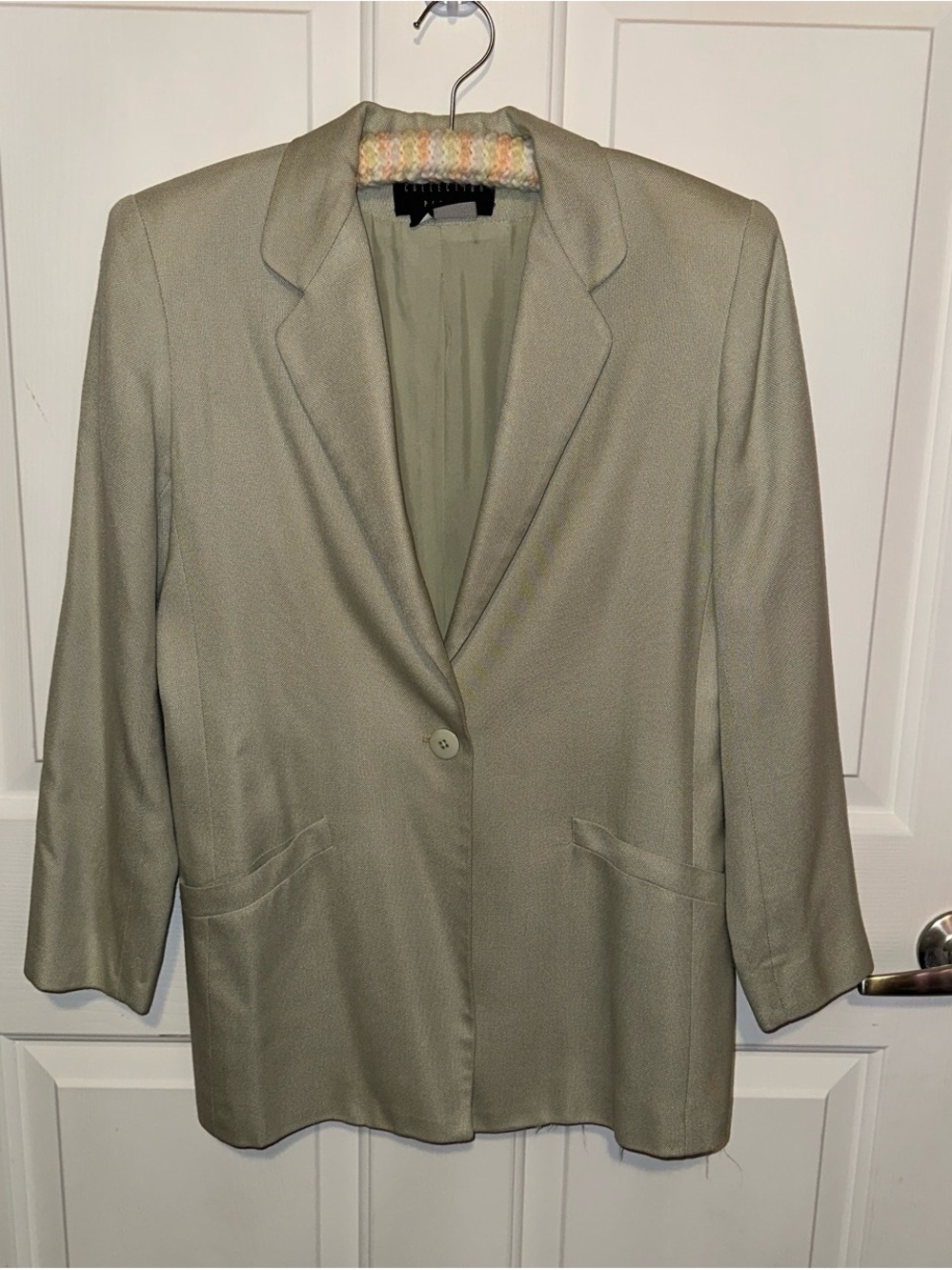 Liz Claiborne Women's Single-Button Blazer Jacket - Sage Green